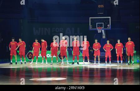 Manila, Philippines. 31st Aug, 2023. Players of China are seen prior to the classification round 17-32 match between China and Angola at the 2023 FIBA World Cup in Manila, the Philippines, on Aug. 31, 2023. Credit: Meng Yongmin/Xinhua/Alamy Live News Stock Photo