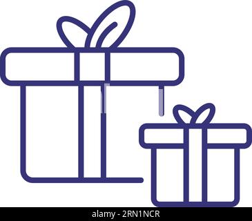 Two gift boxes line icon Stock Vector