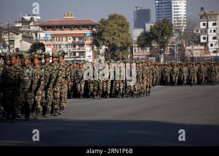 KATHMANDU, Jan. 14, 2015 -- Nepalese soldiers take part in a drill of gun for the upcoming Army Day at the Parade Ground in Tundikhel of Kathmandu, Nepal, on Jan. 14, 2015. ) (dhf) NEPAL-KATHMANDU-ARMY DAY-DRILL PratapxThapa PUBLICATIONxNOTxINxCHN   Kathmandu Jan 14 2015 Nepalese Soldiers Take Part in a Drill of Gun for The upcoming Army Day AT The Parade Ground in Tundikhel of Kathmandu Nepal ON Jan 14 2015 DHF Nepal Kathmandu Army Day Drill  PUBLICATIONxNOTxINxCHN Stock Photo