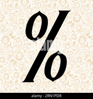 Old Fashioned Alphabet SYMBOL PERCENT , Black alphabet vector, alphabet vector, alphabet silhouette vector, font vector, Latter Art, Alphabet Vector, Stock Vector