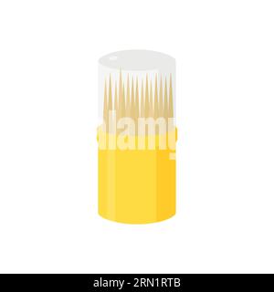 Toothpicks illustration. Container, wooden sticks, tooth pick Stock Vector