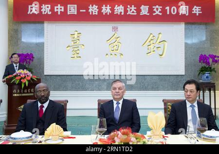(150120) -- BEIJING, Jan. 20, 2015 -- Arken Imirbaki (C), vice chairman of the Standing Committee of China s National People s Congress (NPC), attends a banquet held by the Chinese People s Association for Friendship with Foreign Countries (CPAFFC) to mark the 10th anniversary of the resumption of diplomatic ties between China and Grenada in Beijing, capital of China, Jan. 20, 2015. ) (lmm) CHINA-BEIJING-GRENADA-DIPLOMACY-ANNIVERSARY (CN) WangxYe PUBLICATIONxNOTxINxCHN   Beijing Jan 20 2015 Arken  C Vice Chairman of The thing Committee of China S National Celebrities S Congress NPC Attends a B Stock Photo