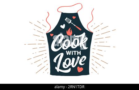 Cook Lettering Lettering Cook with Love. Kitchen wall decor, poster, sign, quote ...