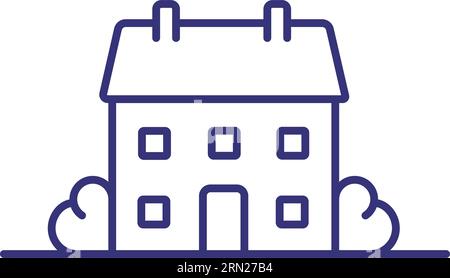 House line icon. Mansion, villa, building Stock Vector