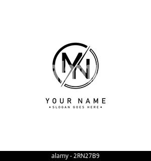 Creative Logo for Initials MN in Monogram Style - Vector Template for Initial Letter M and N Stock Vector