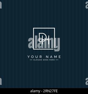 Initial DH Vector Logo - Elegant Monogram Template for letter D and H for your Business Stock Vector
