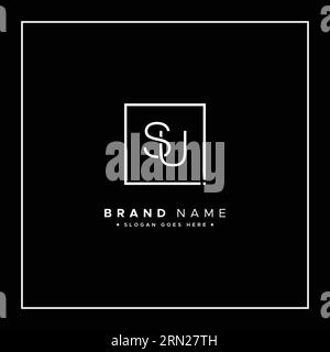 Initial SU Vector Logo - Elegant Monogram Template for letter S and U for your Business Stock Vector