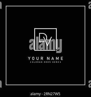 Creative Logo for Initials DV in Monogram Style - Vector Template for Initial Letter D and V Stock Vector