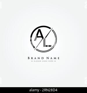 AL Vector Logo Template - Simple Icon for Initial Letter A and L Monogram Stock Vector