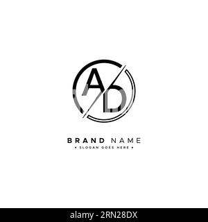 Abstract Letter AD Logo - Initial Monogram Template for Alphabet A and D Stock Vector