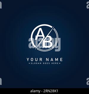 AB Vector Logo Template - Simple Icon for Initial Letter A and B Monogram Stock Vector