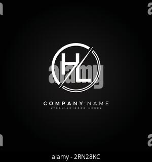 Creative Monogram for Initial Letter HL Logo - Minimal Vector Logo Template for alphabet H & L Stock Vector