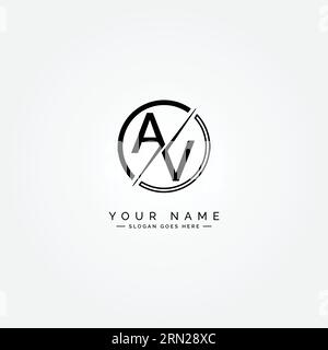 AV Minimal Vector Logo - Simple Business Logo for Monogram A and V Stock Vector