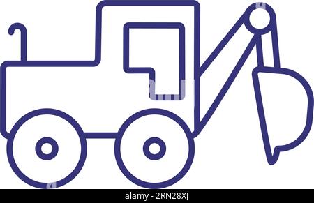 Excavator line icon Stock Vector