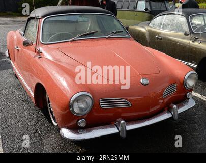 Volkswagen VW Karmann Ghia Red Orange Convertible Soft Top