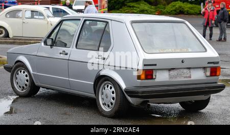 Volkswagen VW Golf Mk1 Mark i l Silver Vintage Retro Show Shine Day Out, Melbourne Victoria Stock Photo