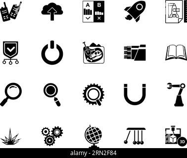 Research icon set Stock Vector