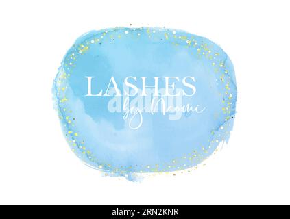 Elegant hand painted watercolour logo for beauty or lashes salon Stock Vector