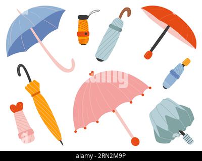 set of different umbrellas Stock Vector