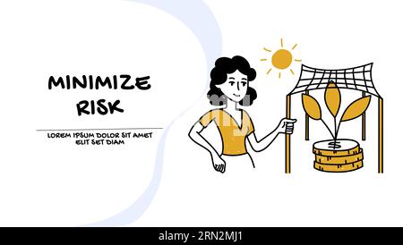 Concept of financial investment and risk management, business illustration Stock Vector