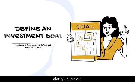 Investment goals and strategy concept. Business illustration Stock Vector