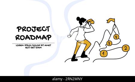 Project management and roadmap concept. Business illustration Stock Vector