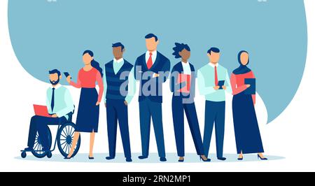 Vector of a multinational inclusive group of confident business people Stock Vector