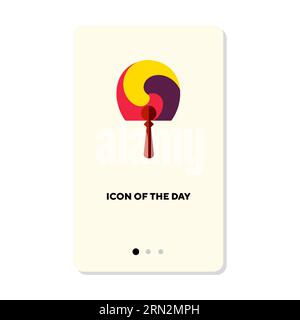 Korean symbol flat icon Stock Vector