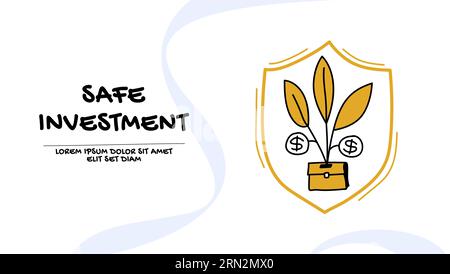 Safe investment strategy and wealth creation concept Stock Vector
