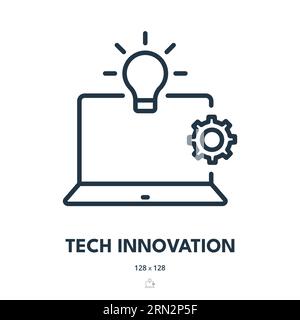 Tech Innovation Icon. Technology, Digital, Network. Editable Stroke. Simple Vector Icon Stock Vector