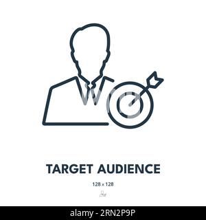 Target Audience Icon. Customer, Focus, Client. Editable Stroke. Simple Vector Icon Stock Vector