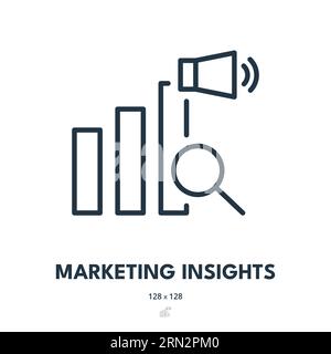 Marketing Insights Icon. Analytics, Promotion, Advertising. Editable Stroke. Simple Vector Icon Stock Vector