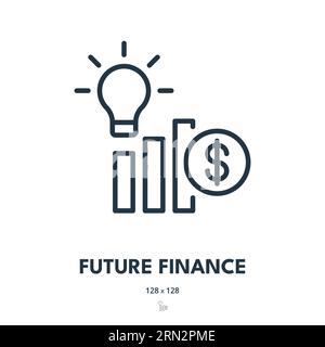 Future Finance Icon. Technology, Progress, Investment. Editable Stroke. Simple Vector Icon Stock Vector