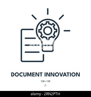 Document Innovation Icon. File, Page, Data. Editable Stroke. Simple Vector Icon Stock Vector