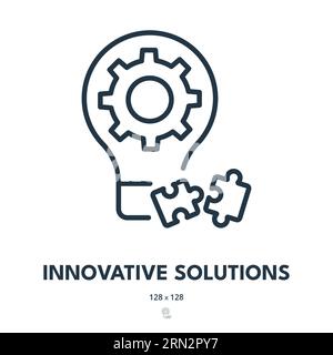 Innovative Solutions Icon. Idea, Invention, Creativity. Editable Stroke. Simple Vector Icon Stock Vector