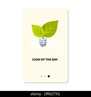 Leaves growing in light bulb isolated on white Stock Vector