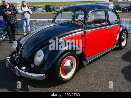 Volkswagen VW Beetle Black Red Vintage Retro On Show Shine, Melbourne Victoria Australia Stock Photo