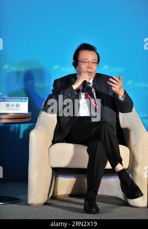 150327 -- BOAO, March 27, 2015 -- Lai Xiaomin, chairman of China Huarong Asset Management, speaks at a sub-forum with the theme of The Asset Management Boom: Innovation, Risks & Regulation during the 2015 Boao Forum for Asia BFA in Boao, south China s Hainan Province, March 27, 2015.  mt CHINA-BOAO-BFA 2015-SUB-FORUM-ASSET MANAGEMENT BOOM CN YangxGuanyu PUBLICATIONxNOTxINxCHN Stock Photo