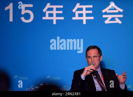 150327 -- BOAO, March 27, 2015 -- Daniel Kirchert, managing director of Infiniti China, speaks during a sub-forum with the theme of New Energy Vehicles: What s All the Controversy About at the 2015 Boao Forum for Asia BFA in Boao, south China s Hainan Province, March 27, 2015. mcg CHINA-HAINAN-BFA 2015-SUB-FORUM NEW ENERGY VEHICLE CN GuoxCheng PUBLICATIONxNOTxINxCHN Stock Photo