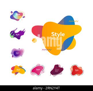 Soft fluid shapes with text sample Stock Vector