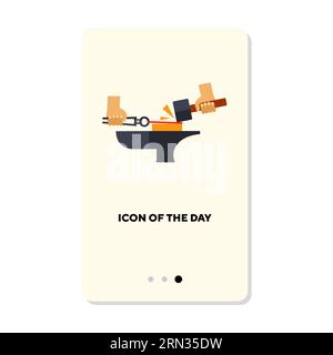 Master craftsman flat icon Stock Vector