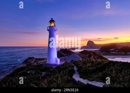 New Zealand, North Island, Wellington area, Wairarapa coast, Castlepoint (Castle Point), Castlepoint lighthouse
