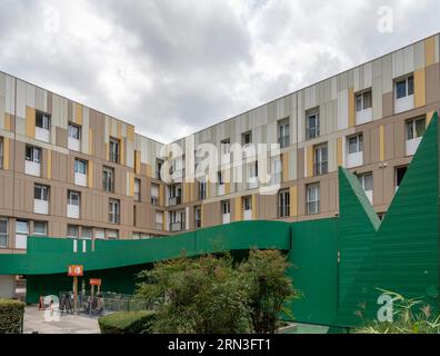 La Defense Paris, France - 08 30 2023: La Defense district. Panoramic view of the Defense apartment building district Stock Photo