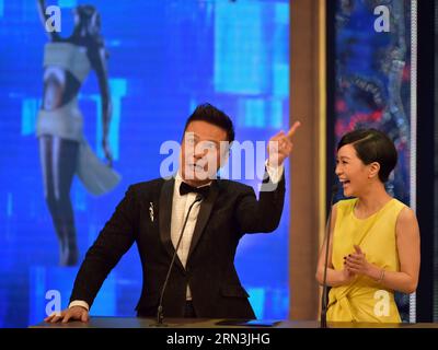 (150419) -- HONG KONG, April 19, 2015 -- Actor Chin Ka Lok (L) attends the 34th Hong Kong Film Awards presentation ceremony in south China s Hong Kong, April 19, 2015. )(wjq) CHINA-HONG KONG-FILM AWARDS-CEREMONY (CN) HexJingjia PUBLICATIONxNOTxINxCHN   Hong Kong April 19 2015 Actor Chin Ka Lok l Attends The 34th Hong Kong Film Awards PRESENTATION Ceremony in South China S Hong Kong April 19 2015  China Hong Kong Film Awards Ceremony CN  PUBLICATIONxNOTxINxCHN Stock Photo