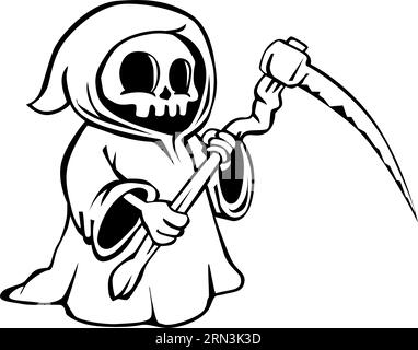 Death grim Reaper. Vector icon on transparent background Stock Vector