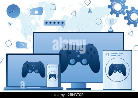 Cross platform play, online gaming concept icon. Server connection, internet  multiplayer idea thin line illustration. Esports, video game competition  Stock Vector Image & Art - Alamy