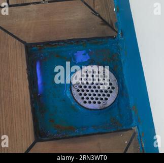 Stainless steel floor trap Stock Photo