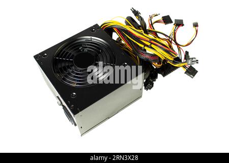 PC Power Supply isolated on white background isolated Stock Photo