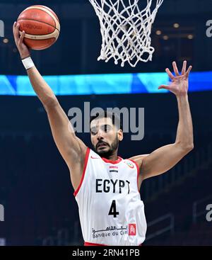 Manila, Philippines. 31st Aug, 2023. Ehab Amin of Egypt competes during the classification round 17-32 match between Egypt and Jordan at the 2023 FIBA World Cup in Manila, the Philippines, on Aug. 31, 2023. Credit: He Changshan/Xinhua/Alamy Live News Stock Photo