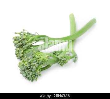 Fresh raw broccolini isolated on white. Healthy food Stock Photo